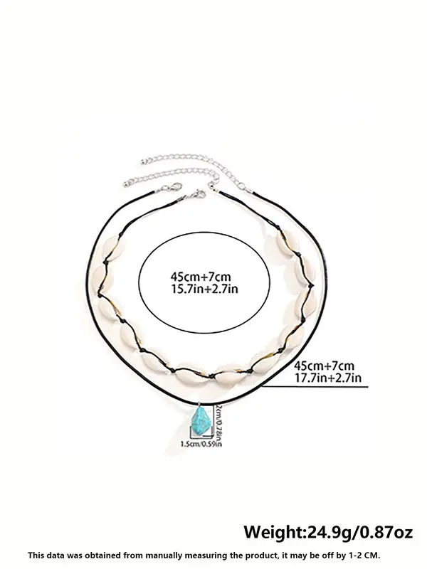 Men's Boho Style Shell & Clay Beaded Design Necklace (5pcs/set), Fashionable Beaded Necklaces for Men, Casual  Trendy All-match Jewelry As Birthday Gift 5