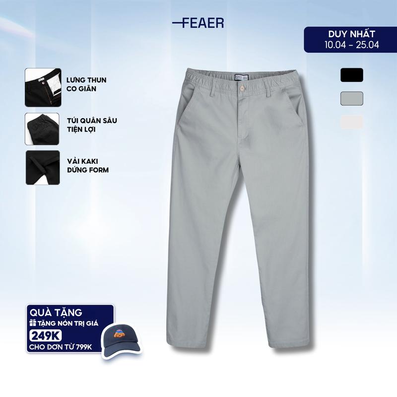 FEAER - Quần Kaki Dài Chinos Lưng Chun, Chất Kaki Mềm, Co Giãn Thoải Mái, Trẻ Trung
