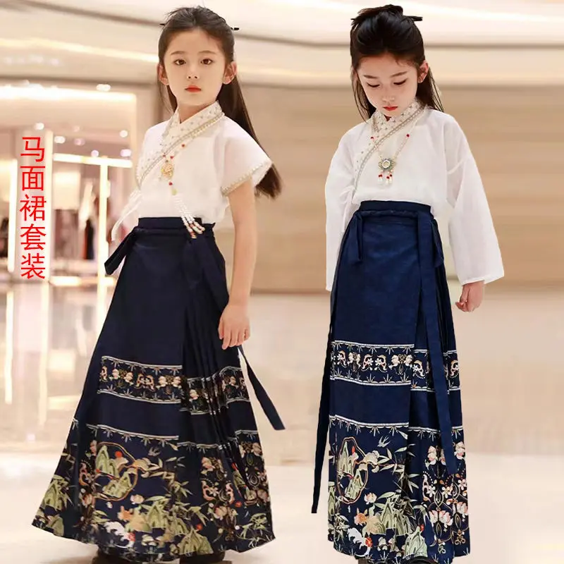 Váy Công Chúa Hanfu, Cho Bé Gái, Bộ Mùa Hè, Phong Cách Trung Quốc, Váy Dài Nửa Dài Cho Bé Gái, Trang Phục Cổ Trang Cho Trẻ Em, Váy Mamian, Thời Trang, Dễ Phối Đồ, Cá Tính