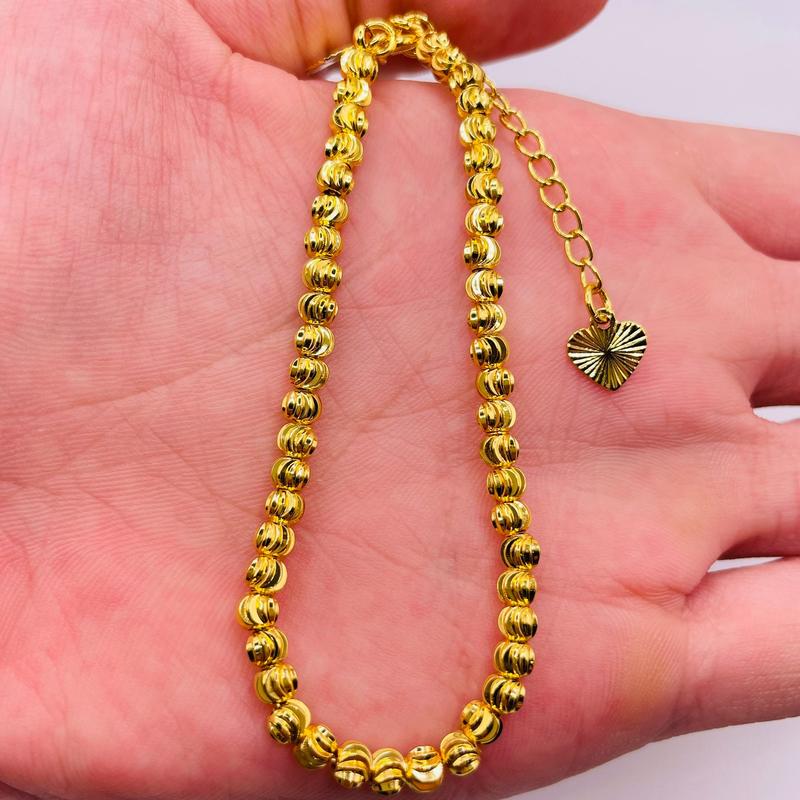 Lắc tay bi titan không gỉ 3 li Vòng tay bi chất liệu titan không phai không rỉ màu vàng trangsucmoiluatuoi.RIN