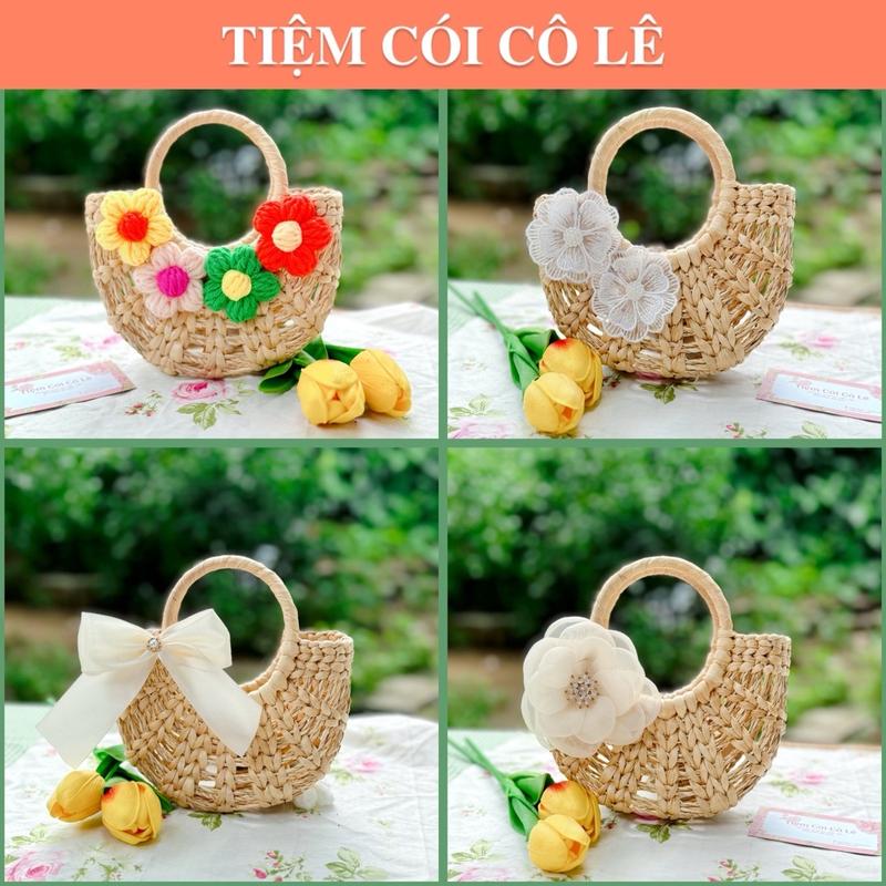   Size 16 Túi cói lục bình rẻ quạt size mini cho bé chụp ảnh dễ thương-Tiệm Cói Cô Lê 