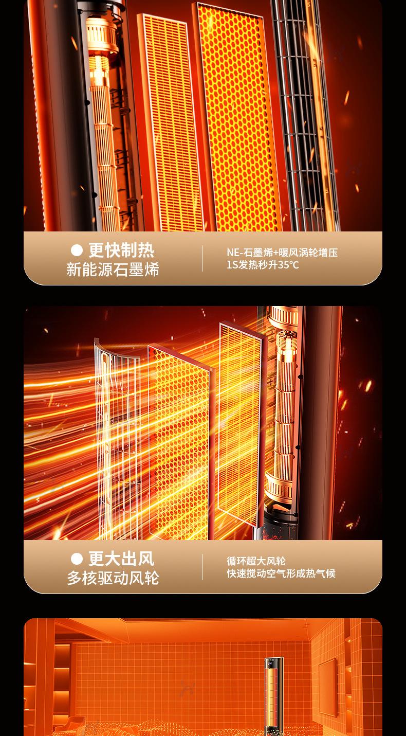 Product Introduction of Heater Fan for Home Use, Floor Standing, Silent, Energy-Saving, Bedroom Office Warm Air Blower, Whole Room Heating 7