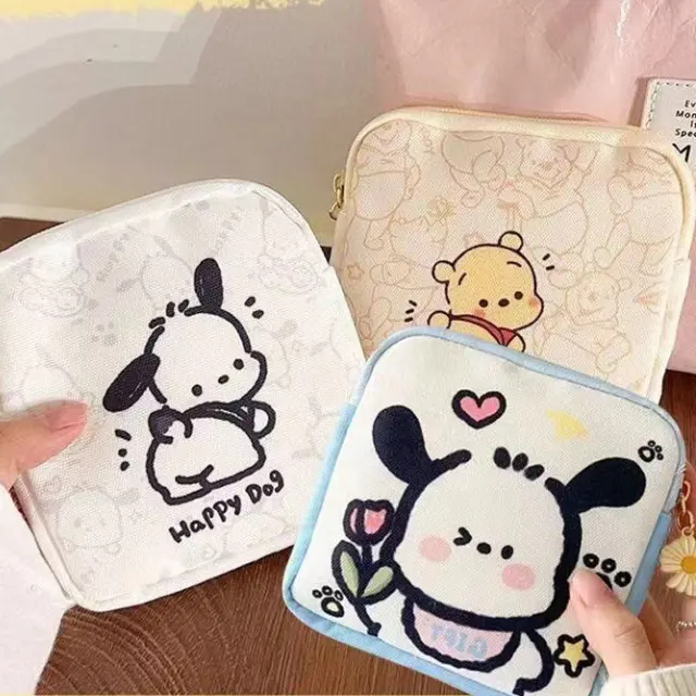 BISA COD D6307 Dompet Pouch Makeup Estetik / Pouch Penyimpanan  Multifungsi Kanvas 1