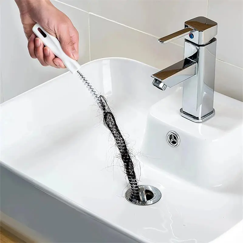Bendable Pipe Dredge Sewer Hair Cleaner Wash Basin Cleaning Brush Through Water Pipe Artifact Tool