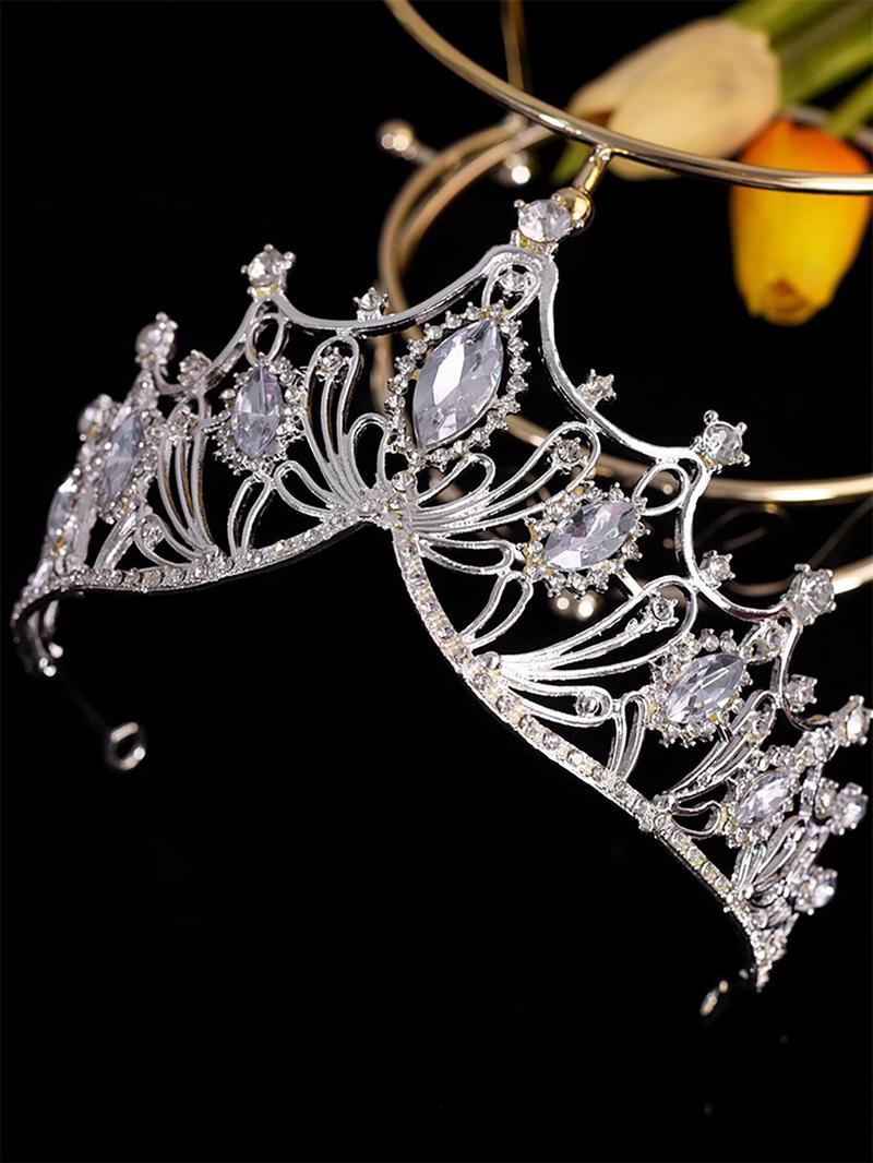 Product Introduction of Baroque Style Crown Tiara, Vintage Style Crown Tiara for Wedding Bridal Party Formal Occasions, Fashion Hair Accessories for Women 0