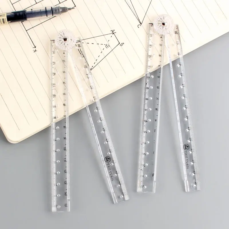 Thước Gấp Trong Suốt Bằng Acrylic, Thiết Kế Sáng Tạo, Với Cân Bằng Nhựa Đơn Giản, Thích Hợp Cho Học Sinh Và Vẽ, Thước Văn Phòng Phẩm 1