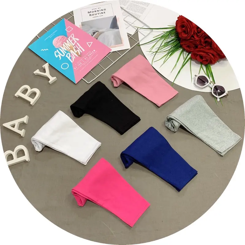 (21-41kg) Quần legging bé gái thun cotton 4 chiều chất dày dặn mềm co giãn tốt 5