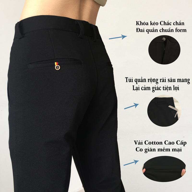 Product Introduction of Quần Âu nam màu đen HANBOACOCK chất vải dày dặn co giãn cao cấp, Quần tây nam dáng Hàn Quốc Menswear Cotton Pants 14
