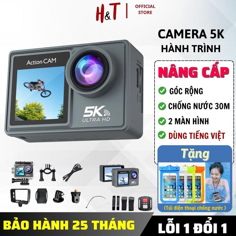 Camera Hành Trình 5k, Cam Hành Trình Chống Rung, Chống nước, Camera Đi Phượt Gắn Trên Xe máy, Ô tô, Mũ Bảo Hiểm Màn Hình Phụ Tùng...