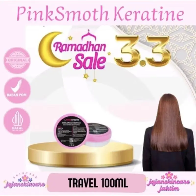 [BPOM] PINK SMOTH SMOTING KERATIN RAMBUT 100ML 3