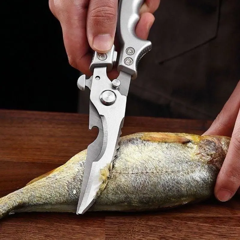 Kéo Cắt Gà Không Gỉ Mạnh Mẽ - Kéo Thép Cắt Xương Cắt Thịt Cao Cấp Siêu Bền 5