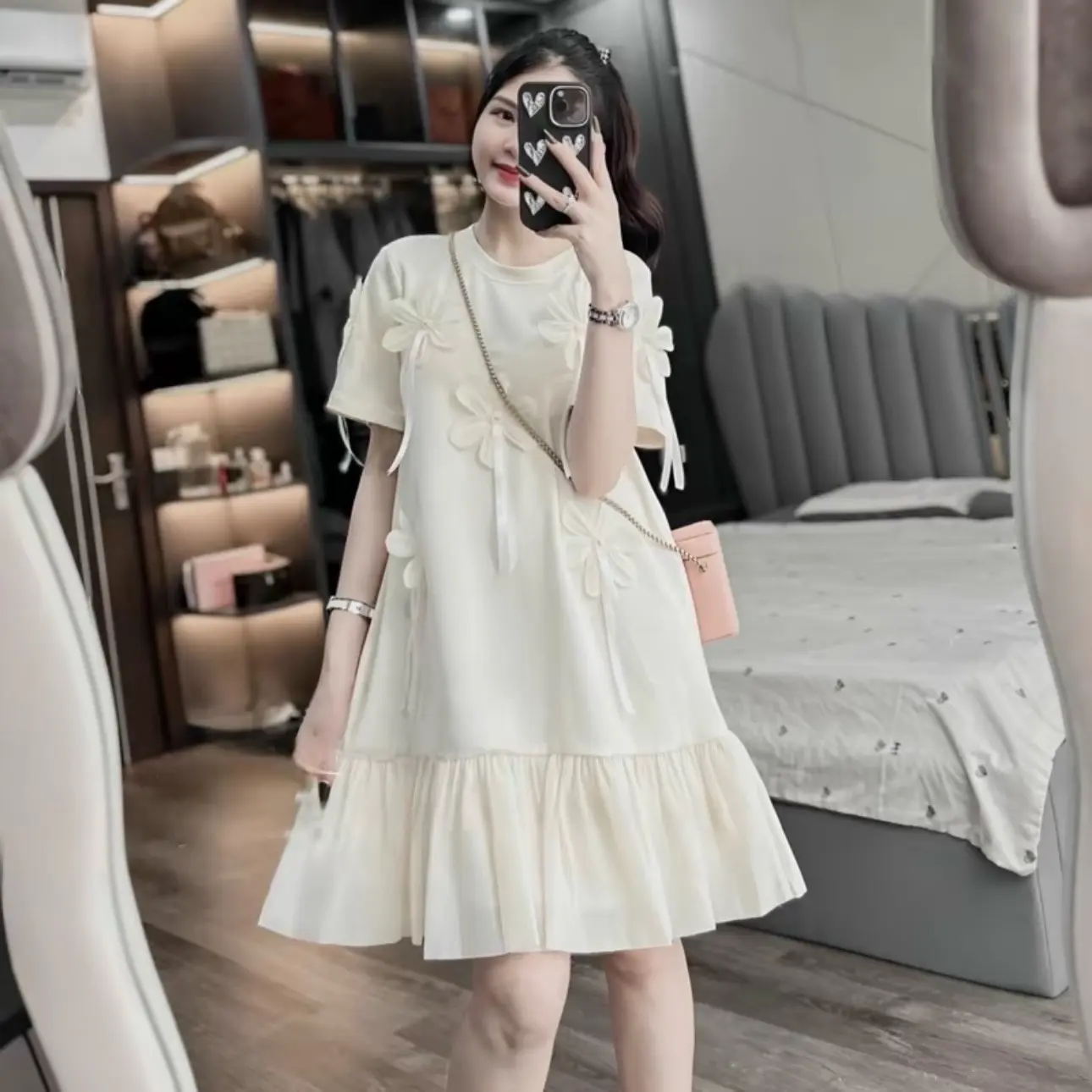 [MinnStudio] Váy đuôi cá chất umi co dãn đính hoa phong cách trẻ trung cho nữ (bầu mặc được ) Women