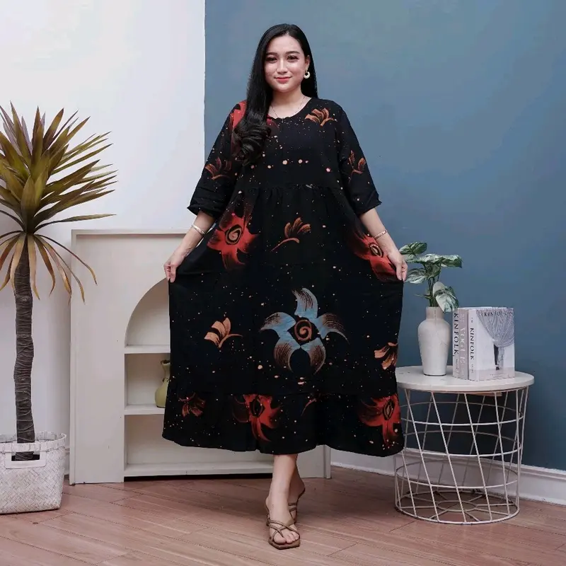 DASTER SUPER JUMBO LD 140CM BUSI MOTIF LUKIS Busui Nyaman Rayon Tebal 0