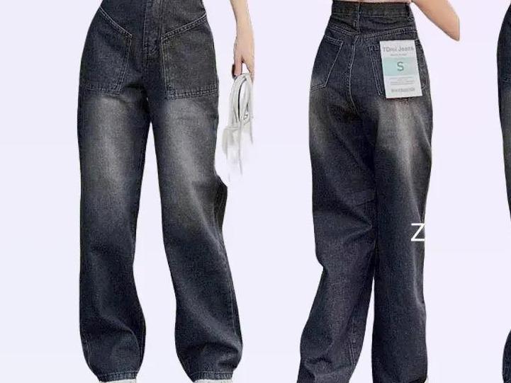 -	Quần jean nữ ống suông rộng, lưng cao, thoải mái, mang nét "cool ngầu" phối 2 túi trước xéo cá tính -Fashion Shop Diễm Thư M1246 4
