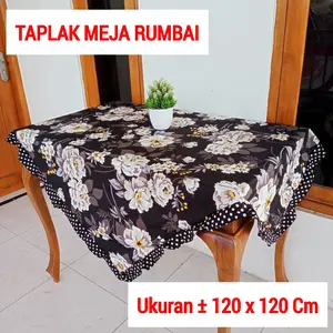 TAPLAK MEJA RUANG TAMU PERSEGI KOTAK BAHAN KAIN UKURAN 120 X 120 CM ANEKA MOTIF
