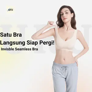 [2 PCS] URU Invisible Seamless Bra – Tanpa Jahitan, Anti Jiplak, One Size Nyaman untuk Harian & Olahraga
