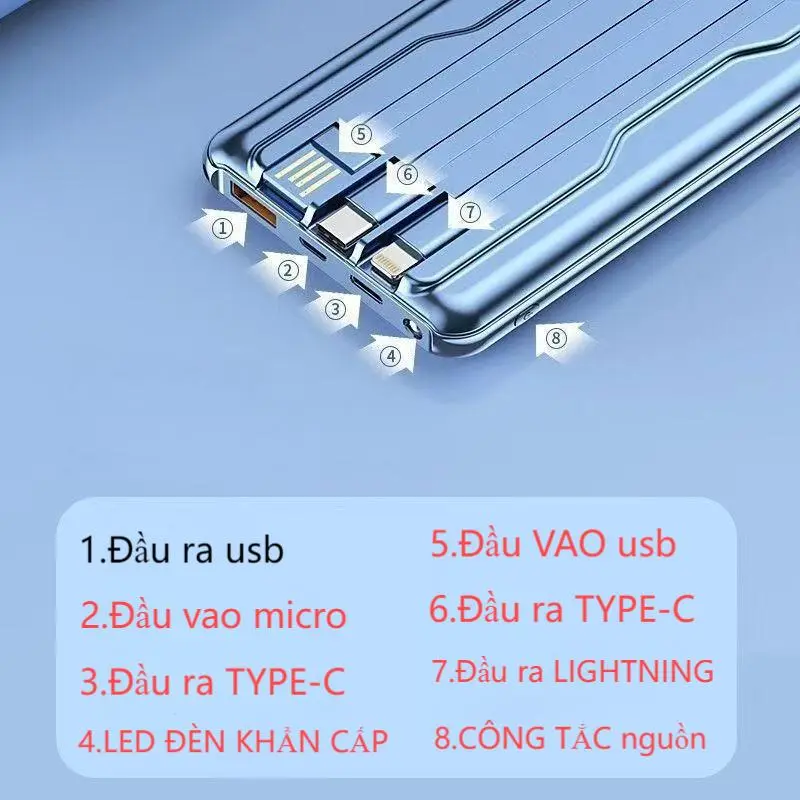 Pin 50.000mAh Sạc Dự Phòng 80.000mAh - Sạc Nhanh 120W, Có Led 4 Chế Độ 5