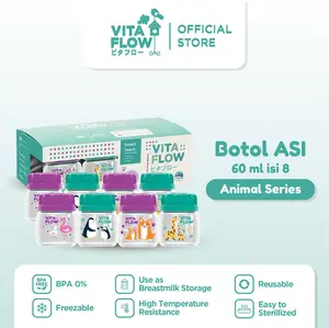 Vitaflow Botol ASI Multifungsi PP 60 ml Animal Series isi 8