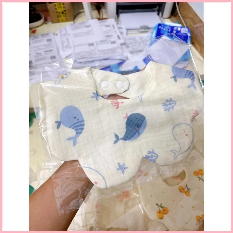 HIKASISHOP Yếm Xô hoa 6 lớp Muslin Tree cao cấp cho bé trai/ bé gái 8
