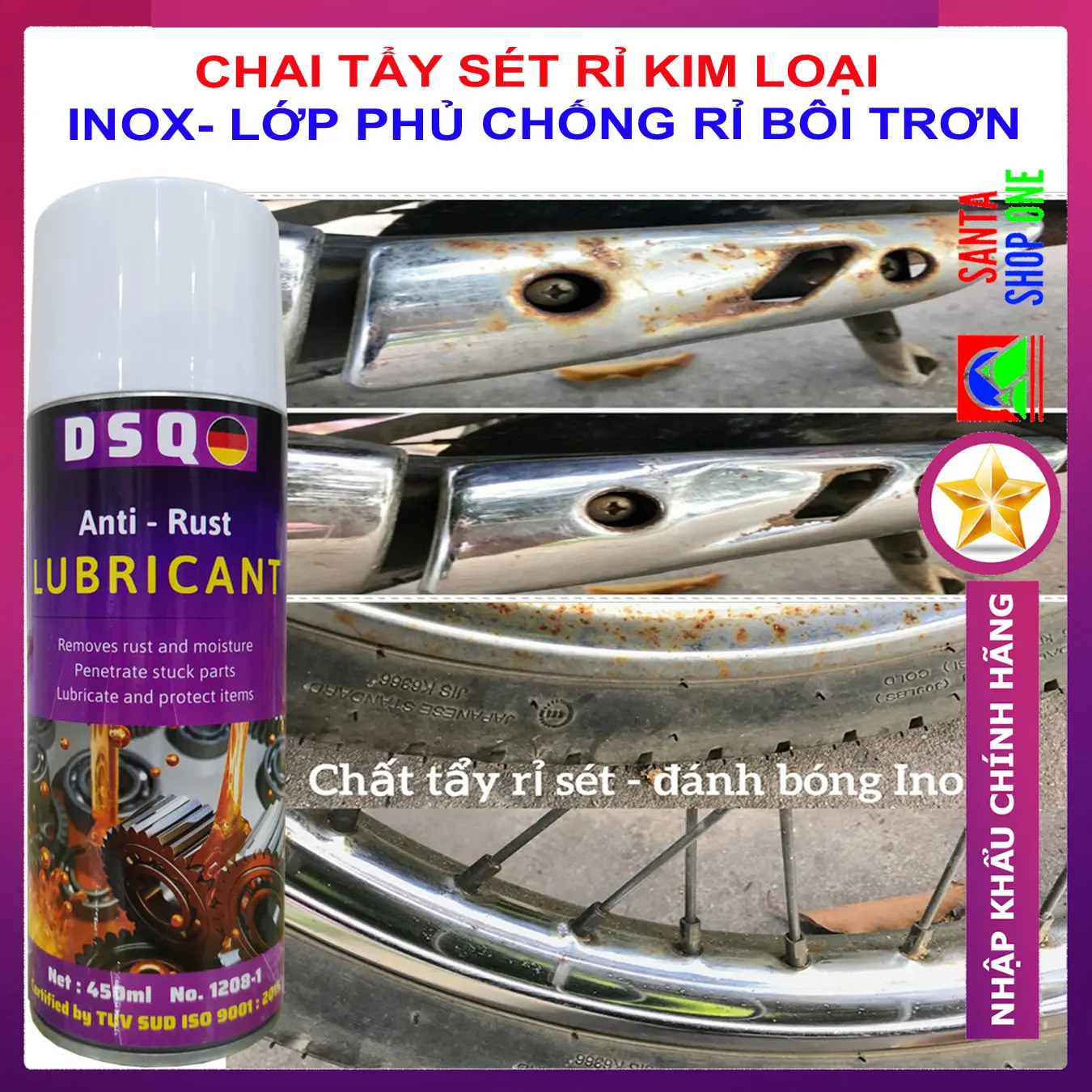 [ HÀNG CHUẨN ] Bình xịt đánh sét gỉ kim loại Inox - Dầu bôi trơn tẩy gỉ sét đa năng chính hãng Carty xuất khẩu Châu Âu