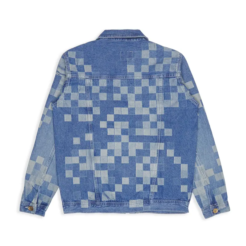 Superego Jacket Work Denim Lasser Pixel Art Snow Blue JSPAL01 2