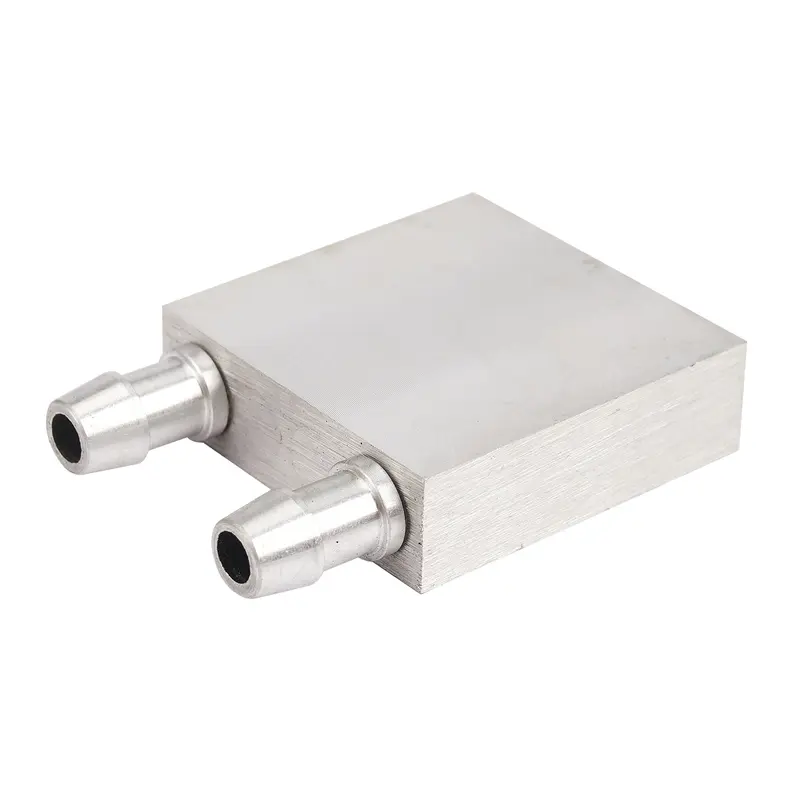 Khối làm mát nước, vật liệu hợp kim nhôm chính, kích thước 40x40mm, cho bộ làm mát nước lỏng, hệ thống tản nhiệt, màu bạc, thích hợp cho máy tính để bàn và máy tính xách tay, sử dụng cho CPU 5