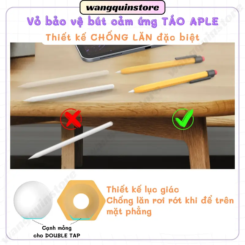 Vỏ bao ốp silicon case bút cảm ứng bút chì nắp gài Táo Gen 1/2 usb-c Vỏ bọc bảo vệ bút cảm ứng cao sạc không cần tháo 5