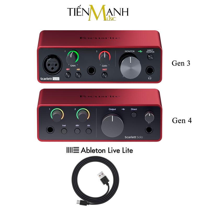   Chính Hãng  Focusrite Solo Gen 4 Gen 3 Sound Card Âm Thanh Scarlett - Focus USB Audio SoundCard Gen4 Gen3 