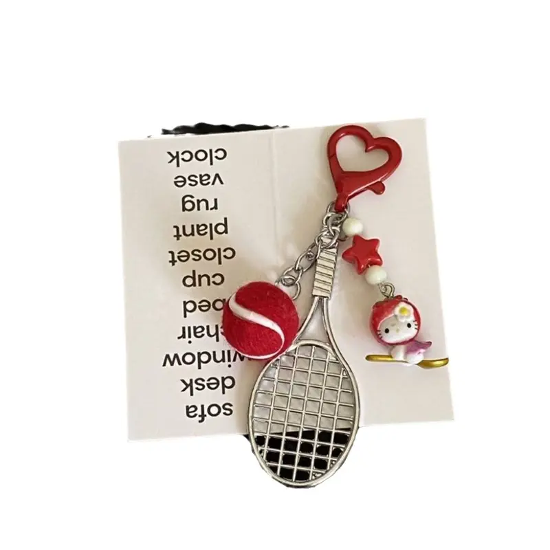Mặt Dây Chuyền Mèo Kitty Mới Móc Chìa Khóa Cầu Lông Mèo Kitty Bóng Chày Mặt Dây Chuyền Cặp Sách Học Sinh Dễ Thương Quà Tặng Sáng Tạo Quyến Rũ Điện Thoại Di Động Móc Khoá Móc Chìa Khoá Móc Khóa Women 4
