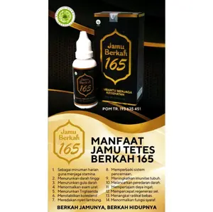 Jamu Berkah 165 Best Seller - Jamu Tetes Berkah 165 30 ml, 11 herbal pilihan, menurunkan trigliserida, kolesterol, gula darah, asam urat, stamina, imunitas, gratis ongkir se Indonesia - Sirsak