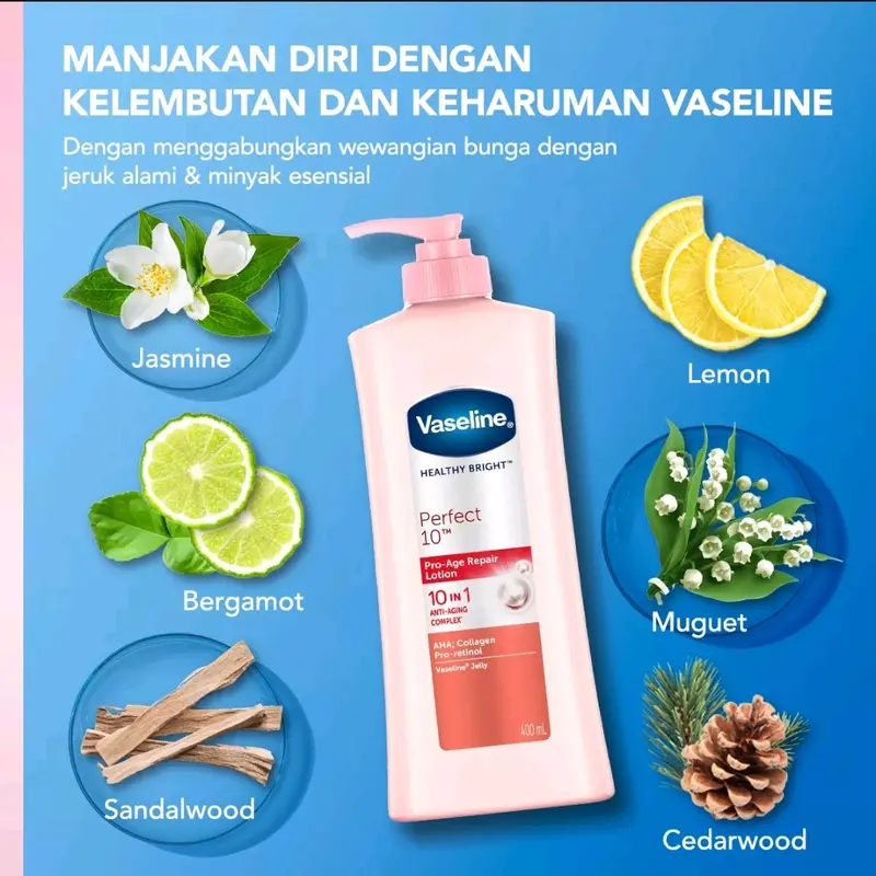 VASELINE Body Lotion Healthy Bright Perfect 10 400ml 3