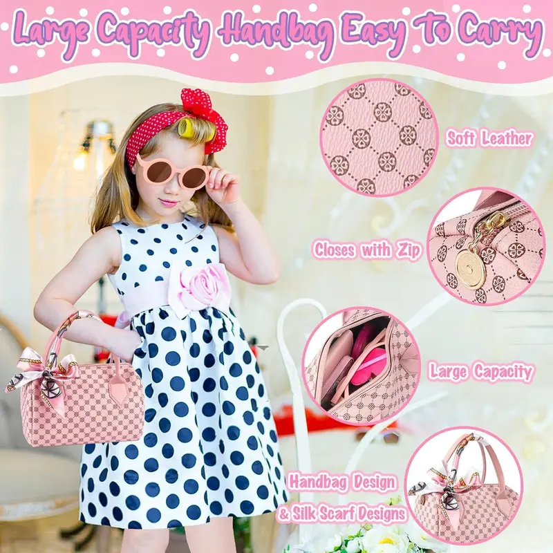 Simulation Girls Handbag Toy, 1 Box Colorful Kids Vanity Pretend Play Phone & Wallet & Makeup Toy & Other Accessories, Birthday Gift for Girls, Blocks, Miniature Set 7