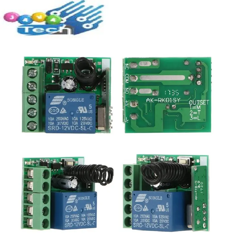 Modul Kontrol Relay 1ch 433MHz DC 12V 10A Remote Control Switch 2