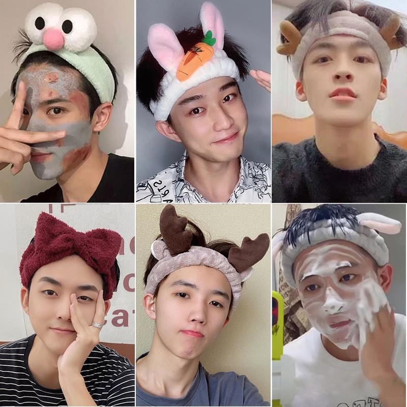 Dây Buộc Tóc Co Giãn, Dành Cho Nữ Và Nam, Thời Trang Hàn Quốc, Họa Tiết Động Vật Dễ Thương, Thích Hợp Để Rửa Mặt Và Tóc Giả, Dây Buộc Tóc