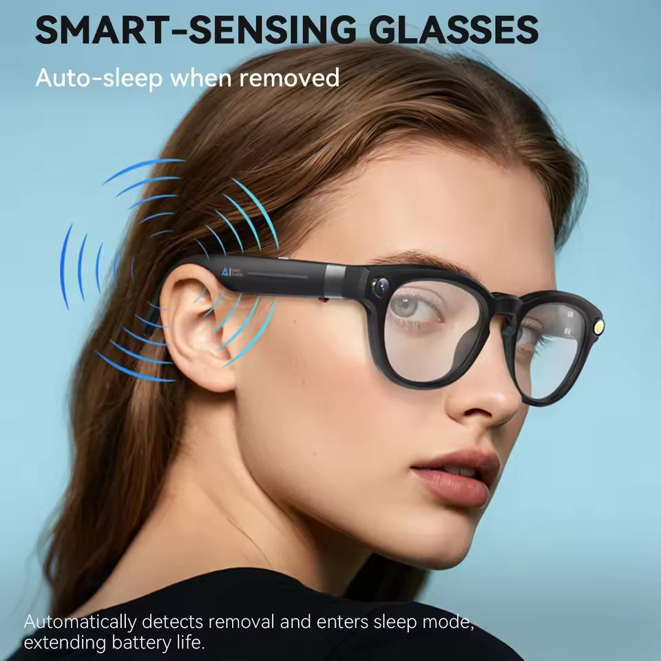New 1080P HD AI Smart Glasses Chat GPT 800MP Camera Bluetooth Call 290mAh Battery WIFI Transmission Waterproof Smart Glasses Men - Image 2