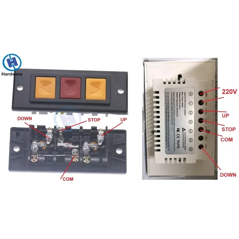 Công Tắc Cửa Cuốn WiFi + Bluetooth Điều Khiến Qua Điện Thoại Ap Tuya congtac camung smart home cuac uon remote  smartkey cảm ứng smart  door cảm  biến tự dừng nhathongminh resmart khiển 6