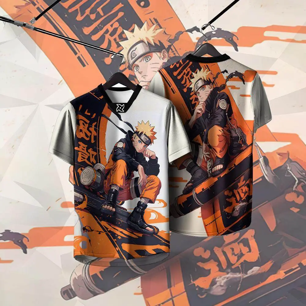 Eeeza NARUTO NFL JERSEY (LIMITED EDITION) 2024 Men's T-shirt Short Sleeve Retro Collar Viral Tiktok Jersey Unisex Streetwear