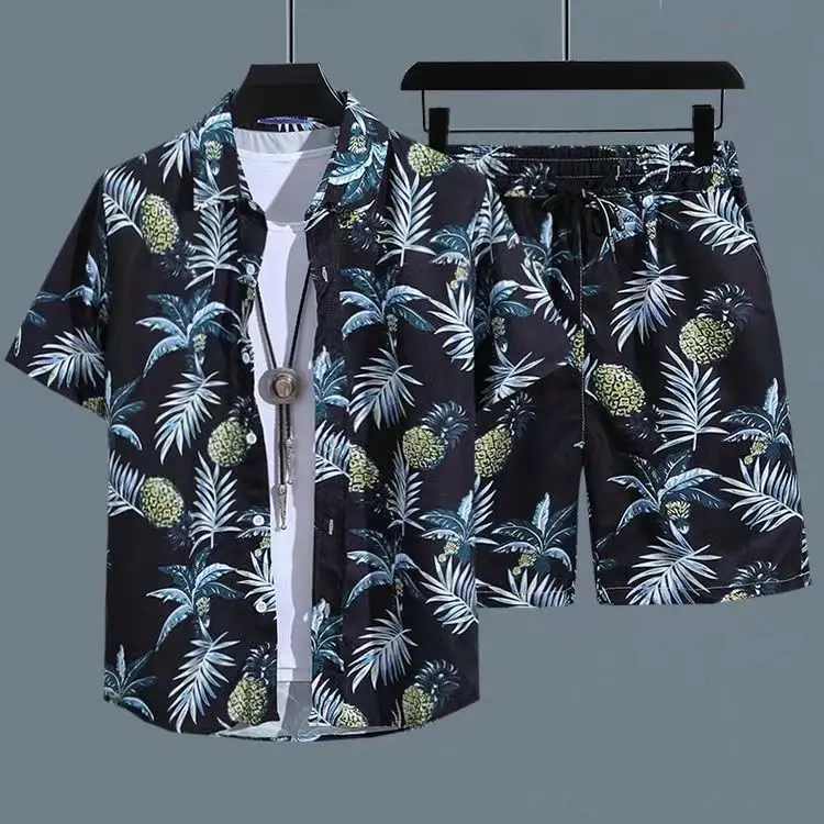Áo Sơ Mi In Hình, Bộ Đồ Đi Biển Dáng Rộng Hawaii Mùa Hè Cho Nam, Bộ Đồ Du Lịch Tam Á, Áo Sơ Mi ngắn Tay Cho Cặp Đôi, Bộ Đẹp Trai