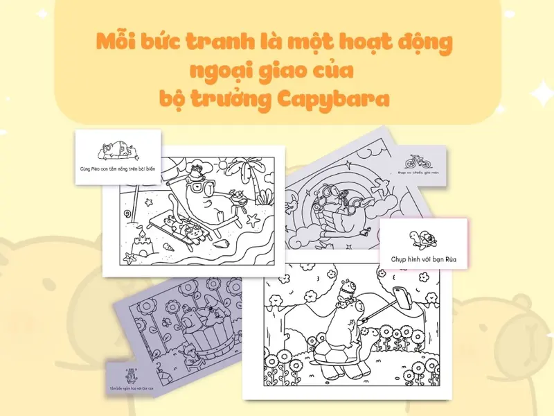 Sách Tô Màu Chữa Lành - Capy Và Những Người Bạn - MEGA - Newshop 4