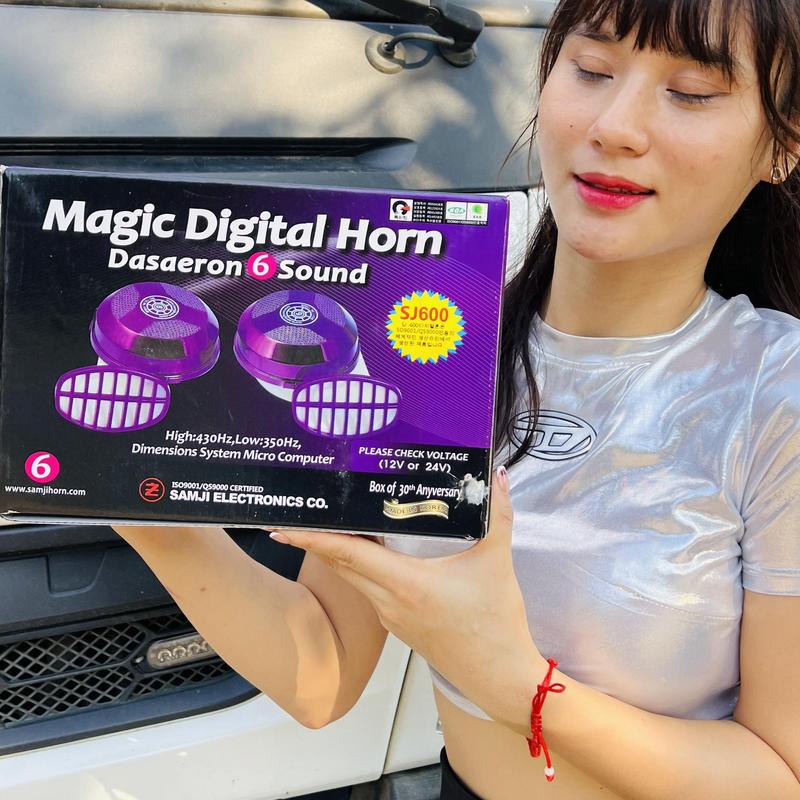 Còi NGÂN HÀN QUỐC loại 3 bài và 6 bài dùng cho ô tô điện 12v,24v