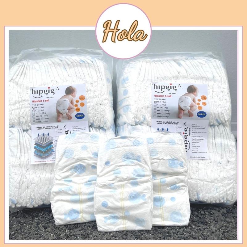 Combo 100 Miếng Tã, Bỉm Dán HIPGIG A Dán/ Quần Trần Bỉm Xuất NANO/HANA/HIPGIG Voi