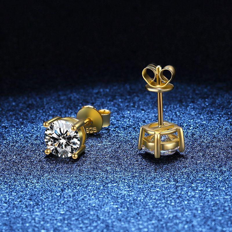 Ding Ding - A Fashionable And Trendy Accessory Set With Top-quality Moissanite S925 Silver And Platinum-plated Stud Earrings. The Gold Rose Gold Color Can Be Detected By A Diamond Pen main image 1