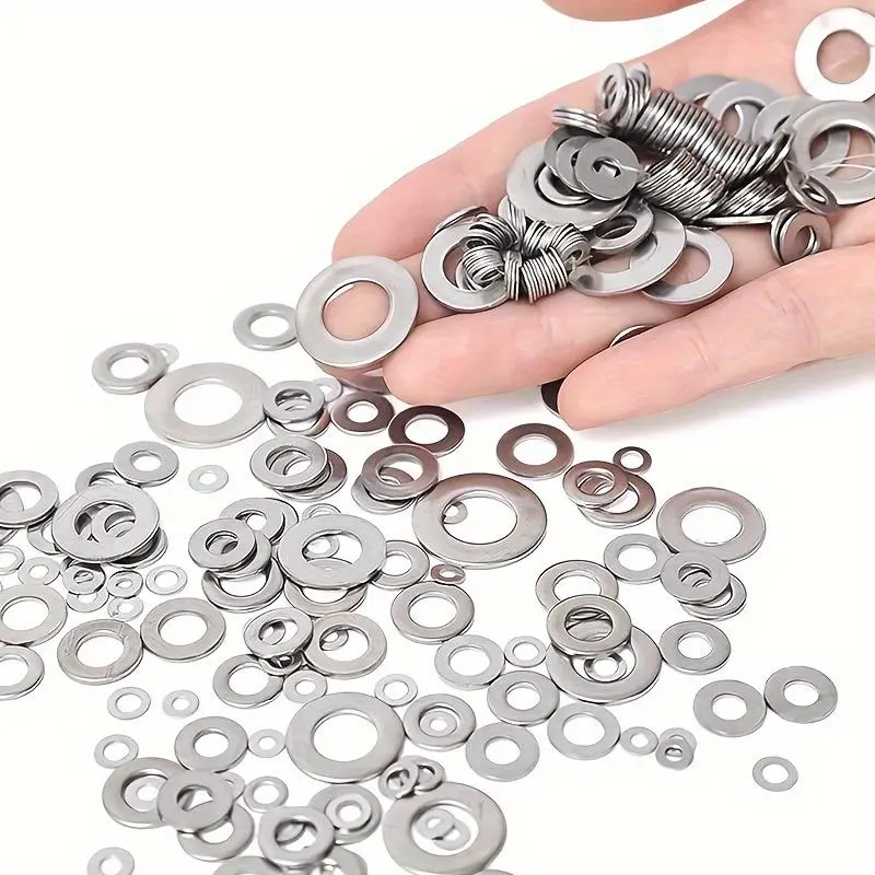 Stainless Steel Washer Set, M2 M2.5 M3 M4 M5 M6 M8 M10 Washer Assortment Kit, Fastener & Hooks for Home, Factory 4
