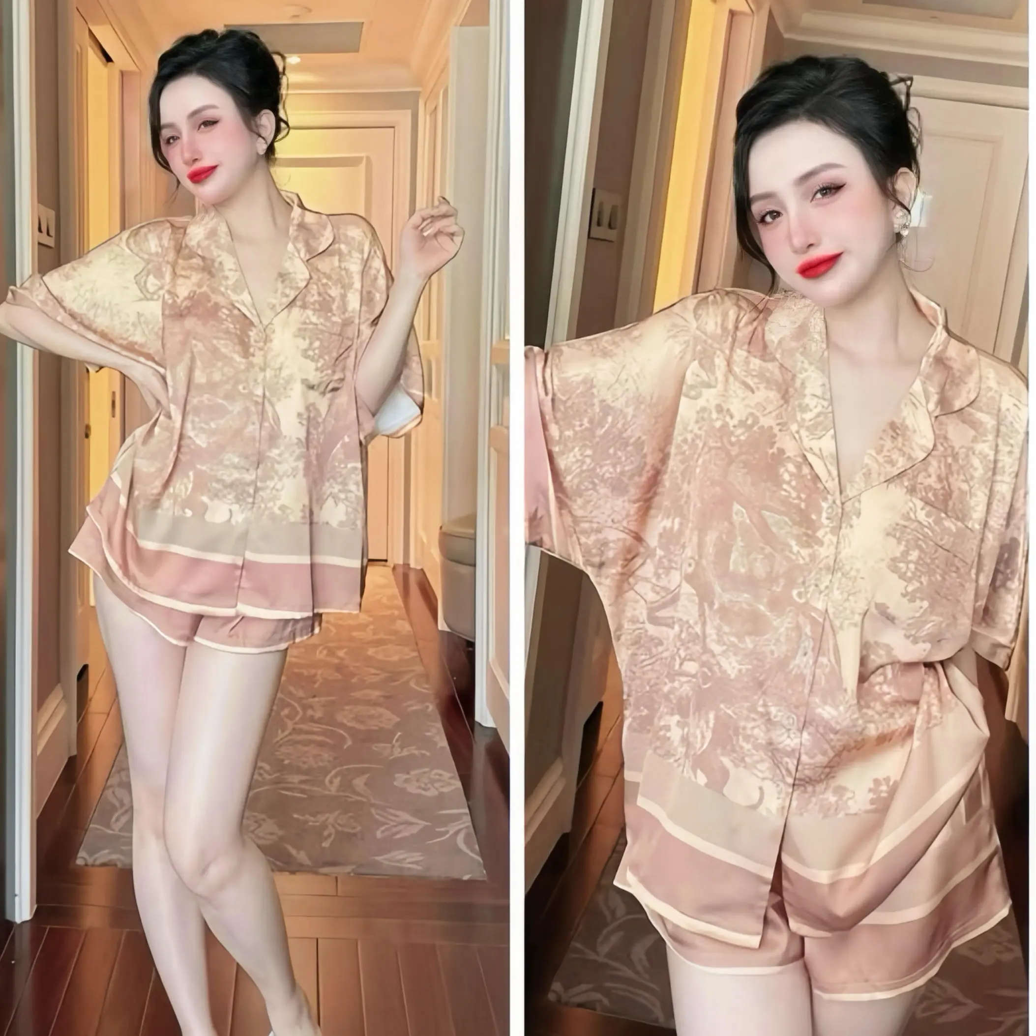Set Bộ Đồ Ngủ Hisexy Pijama Form Cánh Dơi Lụa Latin Có Túi Áo Cao Cấp P15