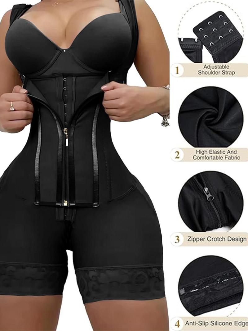 Product Introduction of Women's Solid Color Zipper Corset Shapewear Top, Tummy Control Shaper, Women's Shapewear for Daily Wear 9