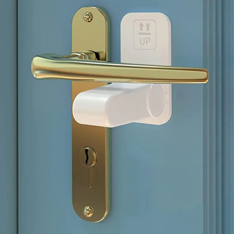 Child Protection Door Handle Lock, Minimalist Design Non Drilled Child Safety Door Handle Lock, Valentine's Day Gift