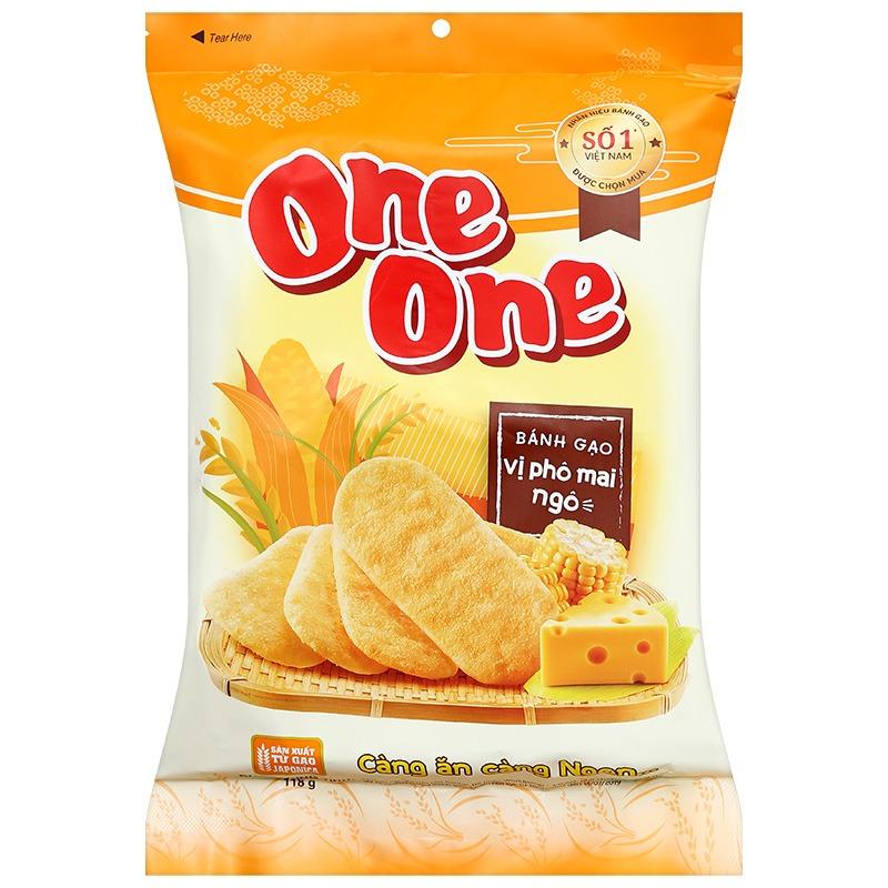 Combo 3 gói Bánh gạo One One vị phô mai sữa, phô mai ngô 118g chocopie Snack Ăn Vặt