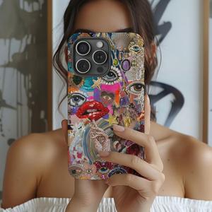 Fashion Eye Pattern Phone Case, Creative Design Phone Protective Cover, Phone Accessory Compatible with iPhone 12 13 14 15 16 Pro Max, Casing