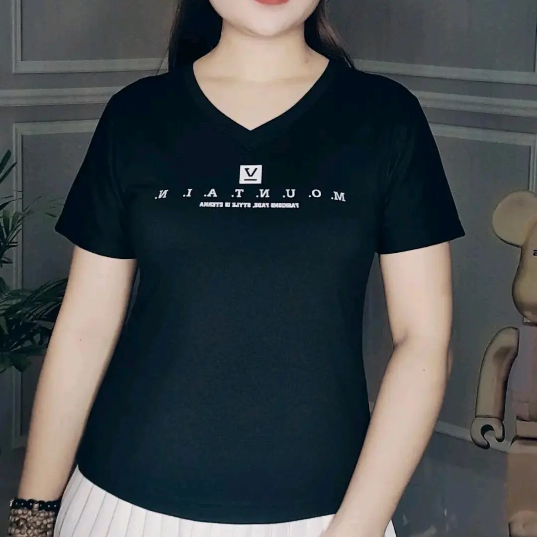 Áo Thun Nữ QN127 Fom Carotop. Cổ Tim.Cotton Thái.Co Giãn 4 Chiều.Mềm Mịn Mát.Thấm Hút Mồ hôi .