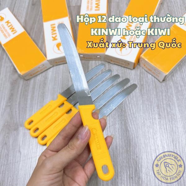 [Hộp 12 cái] Dao Thái Lan, dao gọt trái cây cán nhựa vàng 21cm